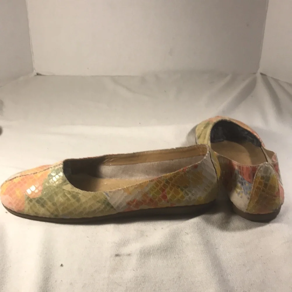 Aerosoles Vintage Women’s Multicolor Floral Snakeskin Print Leather Ballet Flats